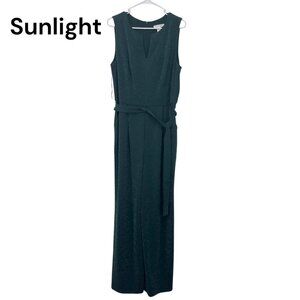 London Times Womens Sleeveless Jumpsuit Size 12 UK 16 EU 42 Green Sparkle